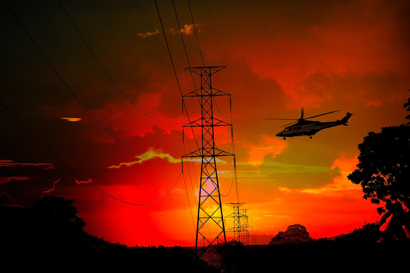 Transmission Construction Helicopter in Montana